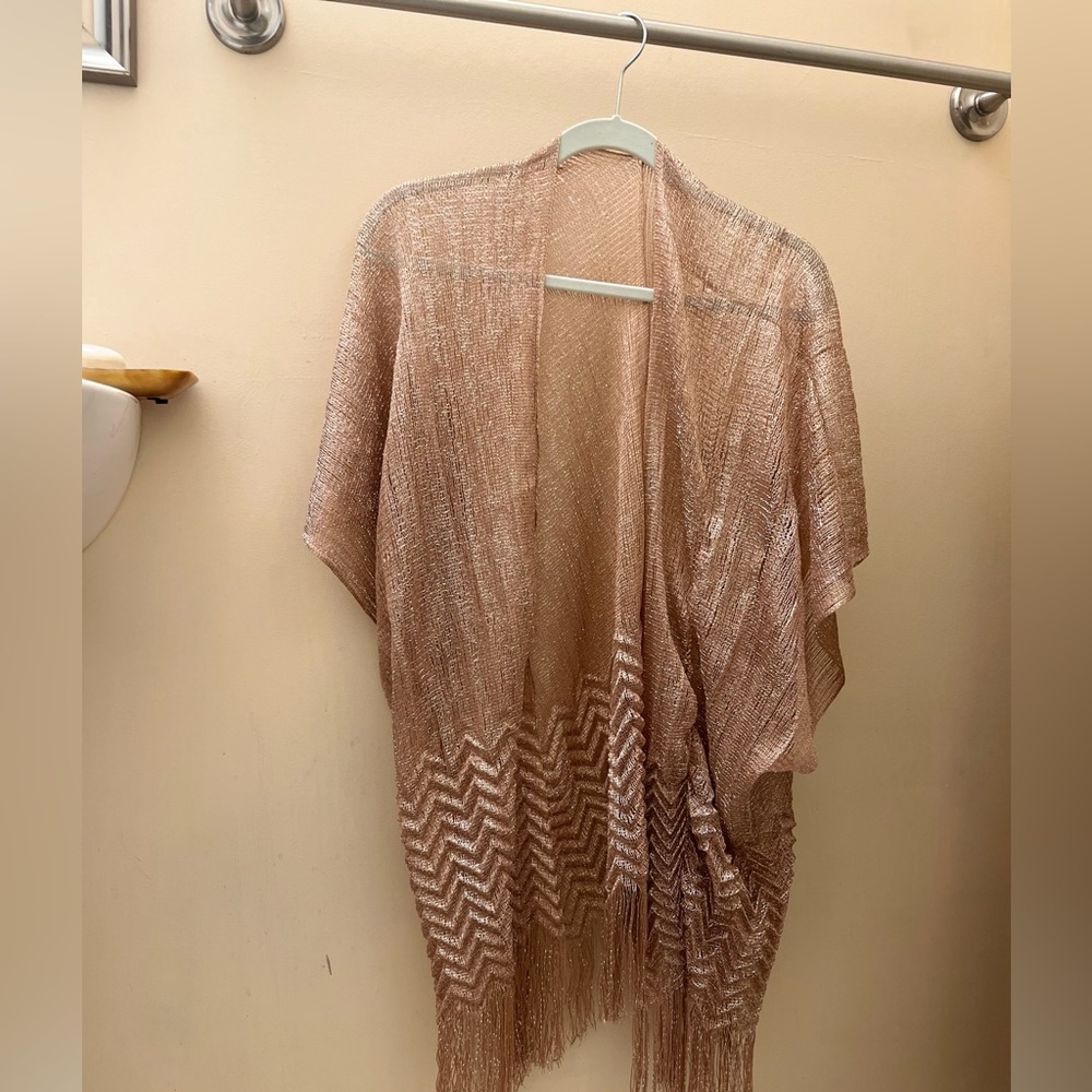 Rose Gold Shimmery Bathing Suit Cover Up